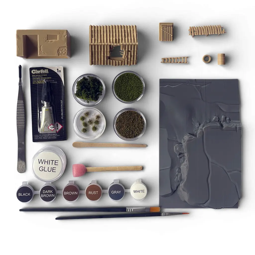 all in one diy diorama kit for beginners with paints glue tools included